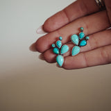 Prickly Pear Studs in Kingman Turquoise