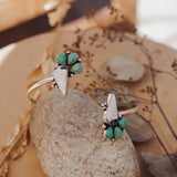Boho Arm Band in White Buffalo & Hubei Turquoise