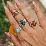Fancy Concho Ring in Kyanite (Size 7.5)
