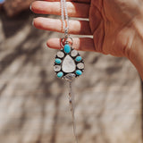 The High Desert Vision Pendant in Moonstone & Campitos Turquoise
