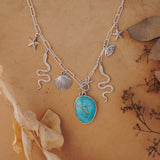 Charm Necklace in Royston Turquoise