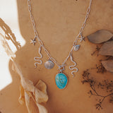 Charm Necklace in Royston Turquoise