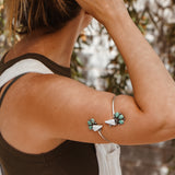 Boho Arm Band in White Buffalo & Hubei Turquoise