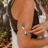 Boho Arm Band in White Buffalo & Hubei Turquoise