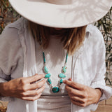 Necklace in Royston Turquoise with Hubei Beads