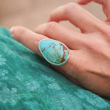 The Oasis Ring in Royston Turquoise (Size 7)
