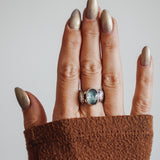 Fancy Concho Ring in Kyanite (Size 7.5)