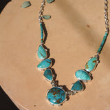 Necklace in Royston Turquoise with Hubei Beads