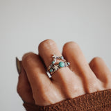 Stacker Ring Set in Hubei + Lone Mountain Turquoise (Size 7)