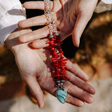 Royston Necklace with Coral Beads