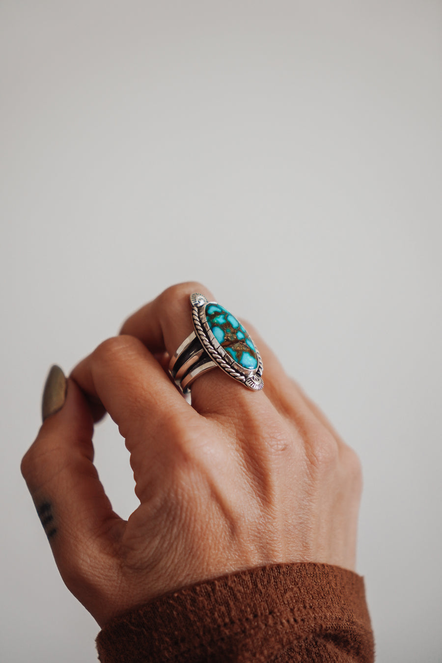 Kingman Turquoise Ring (Size 7.75)