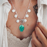 Charm Necklace in Royston Ribbon with Pearl Beads