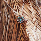 The Magic Eye Necklace in Hubei & Lone Mtn Turquoise