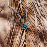 The Magic Eye Necklace in Hubei & Lone Mtn Turquoise