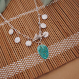 Charm Necklace in Royston Ribbon with Pearl Beads
