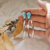 The Rain Drop Hoops in Golden Hills Turquoise