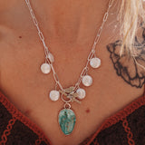 Charm Necklace in Royston Ribbon with Pearl Beads