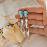 The Rain Drop Hoops in Golden Hills Turquoise