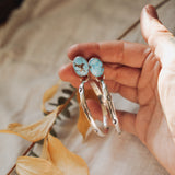 The Rain Drop Hoops in Golden Hills Turquoise