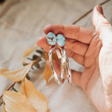 The Rain Drop Hoops in Golden Hills Turquoise