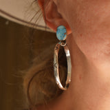 The Rain Drop Hoops in Golden Hills Turquoise