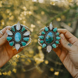 Statement Cuff in Royston, Hubei, and Rainbow Moonstone