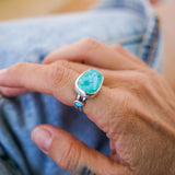 Royston Turquoise Ring with Lone Mtn Turquoise (Size 7.5)
