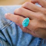 Royston Turquoise Ring with Lone Mtn Turquoise (Size 7.5)