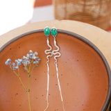 Serpent Earrings in Royston Turquoise
