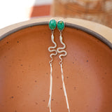 Serpent Earrings in Royston Turquoise