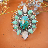 Statement Cuff in Royston, Hubei, and Rainbow Moonstone
