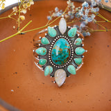 Statement Cuff in Royston, Hubei, and Rainbow Moonstone