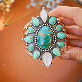 Statement Cuff in Royston, Hubei, and Rainbow Moonstone