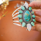 Statement Cuff in Royston, Hubei, and Rainbow Moonstone