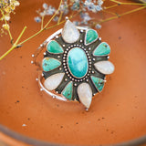 Statement Cuff in Royston, Hubei, and Rainbow Moonstone