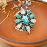 Statement Cuff in Royston, Hubei, and Rainbow Moonstone
