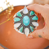 Statement Cuff in Royston, Hubei, and Rainbow Moonstone