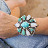Statement Cuff in Royston, Hubei, and Rainbow Moonstone