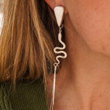 Serpent Earrings in White Buffalo
