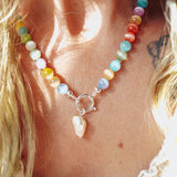 Charm Keeper in Selenite with Pearl Charm