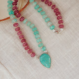 Pre-Order: Summer Breeze Necklace in Rose Quartz + Aventurine with Turquoise