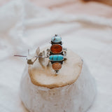 Cairn Ring in Golden Hills, Egyptian Turquoise, Red Kyanite, & Pink Opal (Size 9)