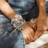 The Fray Baby Anklets with Royston Turquoise + Pearl Beads