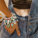 The Fray Baby Anklets with Larimar + Pearl Beads