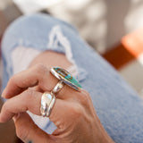 Oasis Ring in Royston Turquoise (Size 7.5)