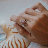Dollop Ring in Rose Quartz (Size 8)