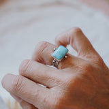 Larimar Wave Ring (Size 6.5)