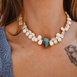 The Desert Dune Choker in Magnesite with Turquoise