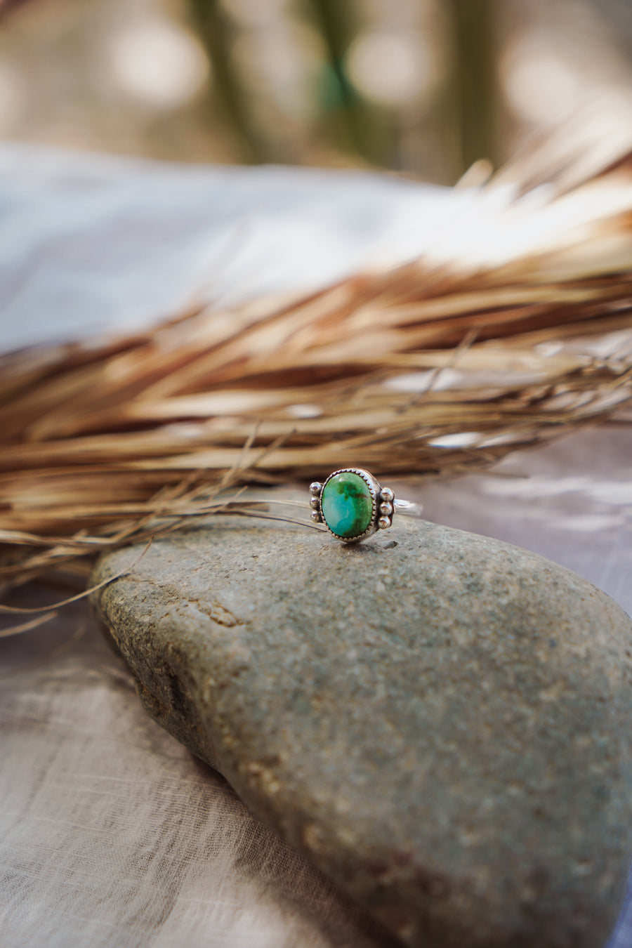 Ellipsis Ring in Sonoran Mountain Turquoise Size 6.5