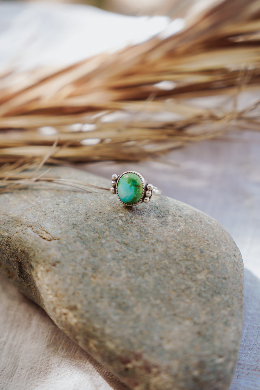 Ellipsis Ring in Sonoran Mountain Turquoise Size 9.5